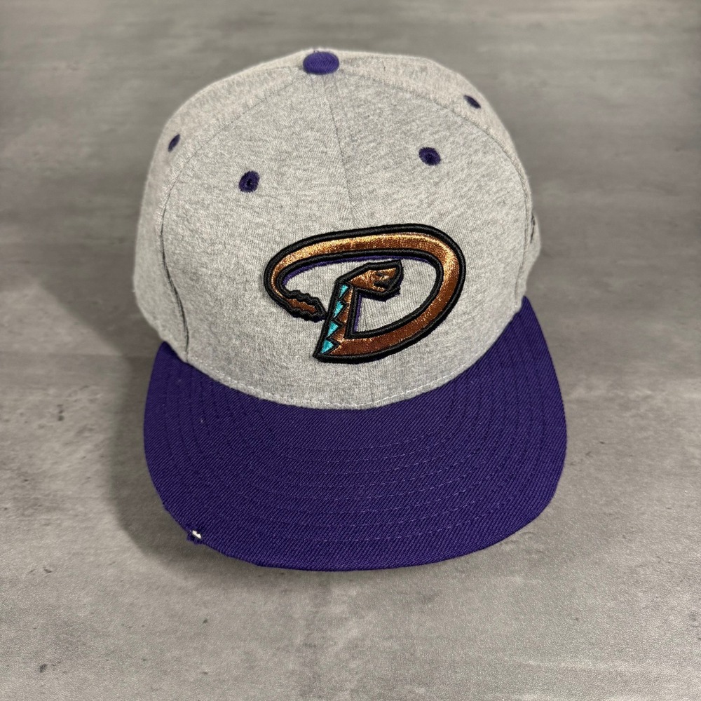 Arizona Diamondbacks Hat New Era Cap Wool Blend 8 Cooperstown Gray Purple Fitted